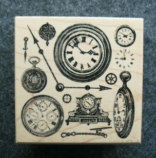Psx Antique Clock Watch Collage G3570 Rubber Stamp Stampinsisters 1983