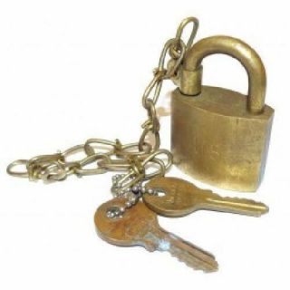 Vintage Junkunc Bros.  U.  S.  Government / Military Brass Padlock - Includes Keys
