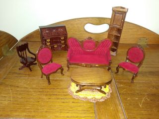 , Vintage 9 Piece Set Of Concord & American Classic Doll House Furniture