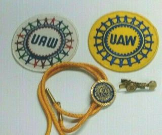 United Automobile Workers Uaw Union Member Patches Bolo Tie Tie Clasp