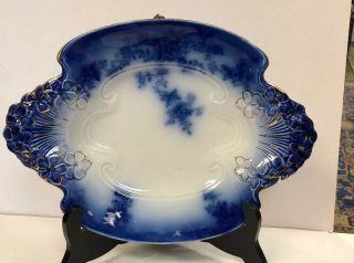 Vintage Antique La Belle Flow Blue China Serving Centerpiece Bowl