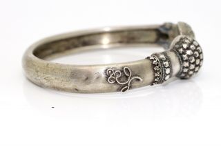 An Antique Victorian Etruscan Sterling Silver 800 Grade French Cuff Bangle 5