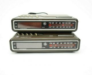 Bundle 2 Vintage Ge General Electric 7 - 4612b Am/fm Alarm Clock Radio Digital Led