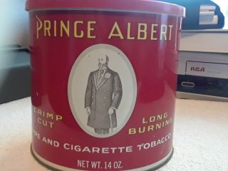 Antique Prince Albert Crimp Cut Long Burning Pipe & Cigarette Tobacco Tin 4.  25 "