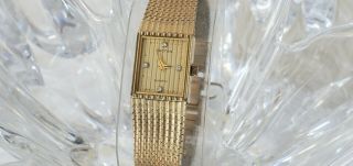 Croton Swiss 5 Jewels Ladies Gold Tone Diamond Dial Quartz Watch (44)