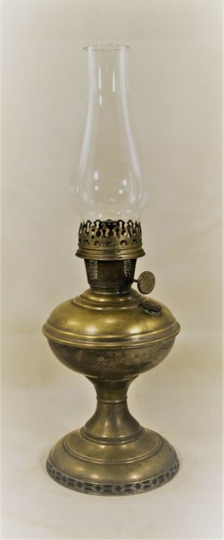 Antique Aladdin Brass No 6 Kerosene Oil Lamp