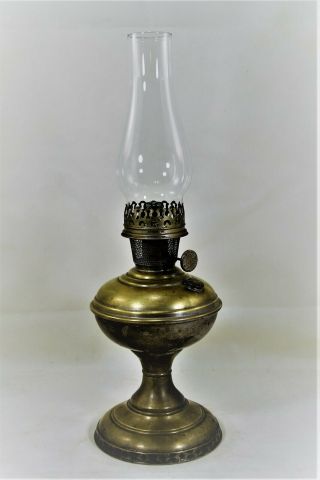 ANTIQUE ALADDIN BRASS No 6 KEROSENE OIL LAMP 2