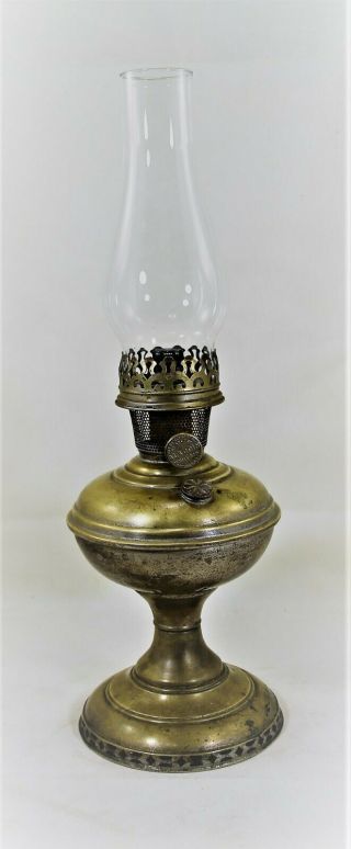 ANTIQUE ALADDIN BRASS No 6 KEROSENE OIL LAMP 4