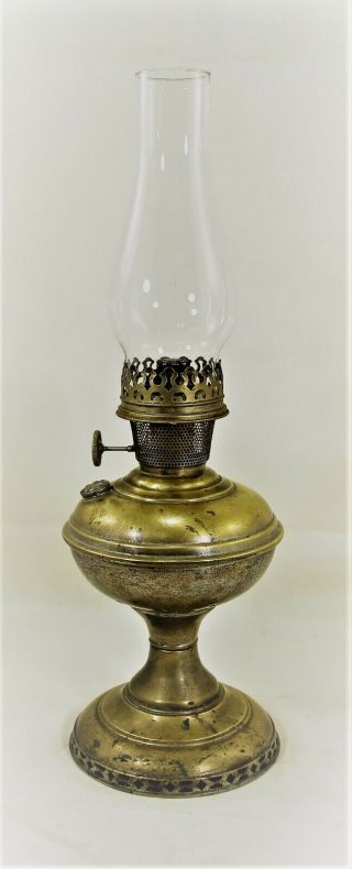 ANTIQUE ALADDIN BRASS No 6 KEROSENE OIL LAMP 5