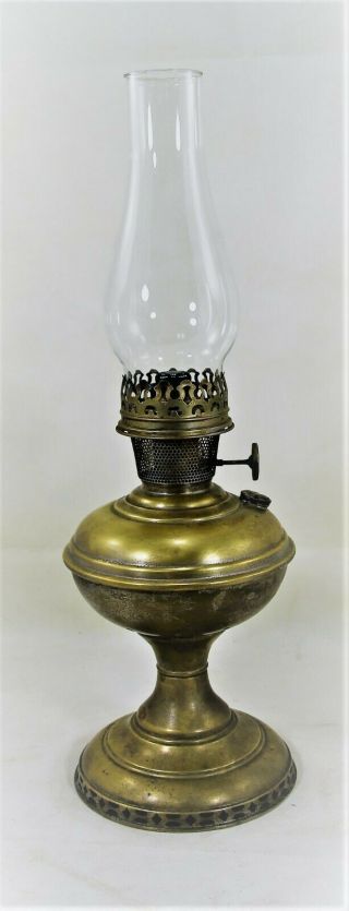 ANTIQUE ALADDIN BRASS No 6 KEROSENE OIL LAMP 7