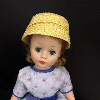 Vintage Madame Alexander Cissette 10 " Doll Hat Yellow Straw Hat