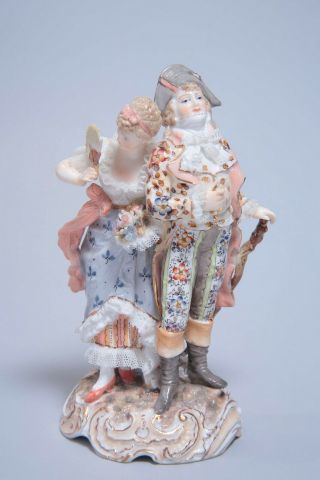 Antique Volkstedter Volkstedt Romantic Couple Porcelain Figurine 5.  5 "