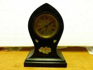 Antique Ansonia Metal Table Clock - In