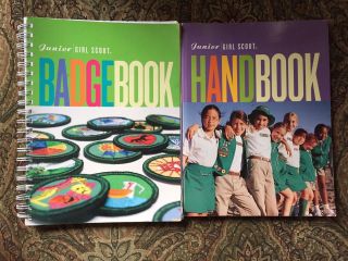 2 Junior Girl Scout Books: Handbook And Badgebook,  Publish In 2001