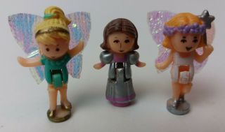 Vintage 1993 Polly Pocket Fairylight Wonderland Figures 3 Fairies Bluebird