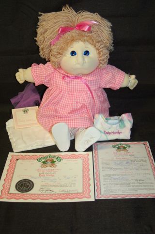 Vintage 1988 Cabbage Patch Doll With Papers - Baby Marilyn Bsm0656 / 2000
