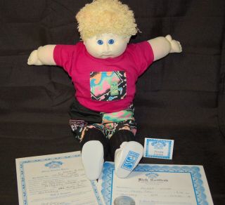 Vintage 1989 Cabbage Patch Doll With Papers - Oliver Victor Kps1099 / 2000
