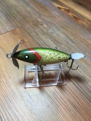 Vintage Fishing Lure Shakespeare Little Lucky Dog Old Wood Bait