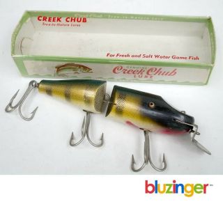 Vintage Wood Creek Chub Jointed Husky Perch Pikie Fishing Lure