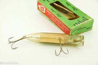 Vintage Live Lure Minnow Tube Antique Fishing Lure with Paper and Box ET39 2