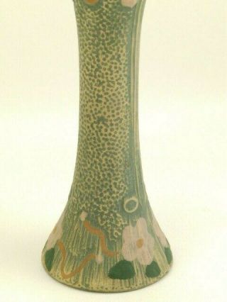 Antique/Arts & Crafts 1920 ' s Weller Pottery Luxor Matte Green Hand Painted Vase 4