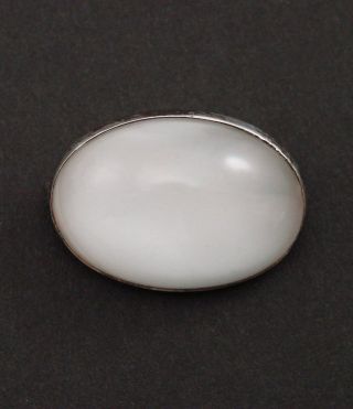 Antique Glowing Opalite Art Deco Sterling Silver Small Brooch Pin Jewelry