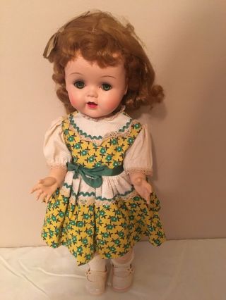 Vintage Adorable 16” Ideal Saucy Walker Doll - 1950’s