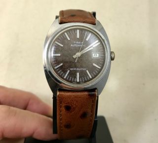 Vintage Timex Automatic Mens Watch Runs Well - 1970 