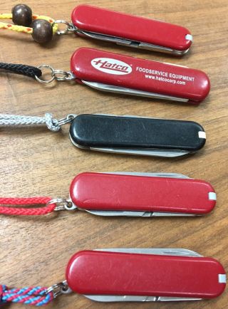 1 Wenger & 4 Small SD classic Victorinox Swiss Army knives & lanyards camp craft 4
