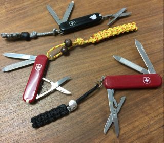 1 Wenger & 4 Small SD classic Victorinox Swiss Army knives & lanyards camp craft 5