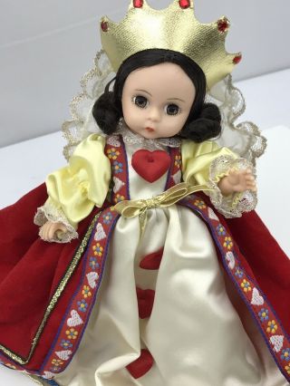 Madame Alexander Queen Of Hearts Doll 8 Inch Red Dress Gold Crown Hang Tag