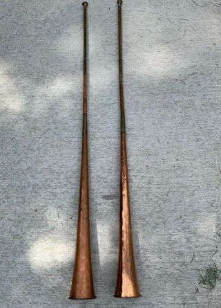 Vintage Hunting Horns 48” Long (matching Set Of 2)