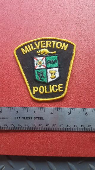 Vintage Obselete Milverton Ontario Canada Police Shoulder Patch