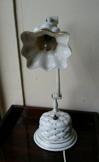 RARE ANTIQUE CIRCA 1910 FRENCH WHITE LADIES BOUDOIR LAMP 5