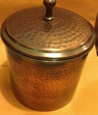 Old Dutch Heritage Hammered Antique Copper Ice Bucket W/liner 3 Qt.  - No Tongs
