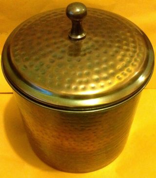 OLD DUTCH Heritage Hammered Antique Copper Ice Bucket w/Liner 3 Qt.  - no Tongs 2