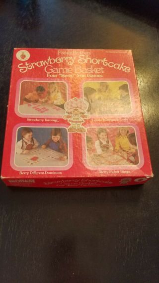 1981 Vintage Strawberry Shortcake Game Basket 4 Games Parker Bros