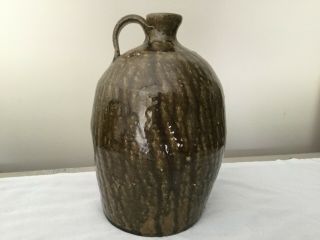 1 gallon Catawba Alkaline Glazed Stoneware Jug Atrributed to Nelson Bass 2