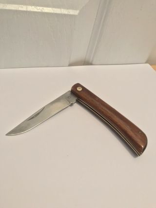 Old Vintage Kissing Crane Wooden Handle Folding Pocket Knife