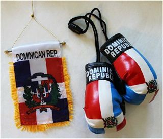 Dominican Republic Mini Boxing Gloves & Window Hanger Combo Car Decoration