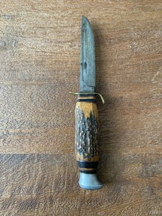 Vintage Anton Wingen Jr Solingen Germany Othello Stag Handle Hunting Knife