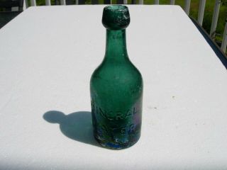Antique Bottle JOHNSTON & Co PHILADA Iron Pontil IP Mineral Water Soda Green PA 3
