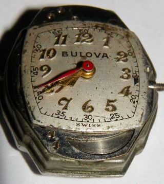 Vintage Bulova Watch Movement • 6 Bmc • 17 Jewels • Swiss • Parts Only