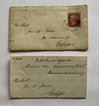 Antique Penny Red Gs Sg Cover With Letter Clan Mckenzie 1873