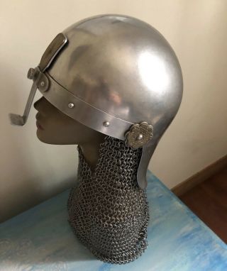 Steel Viking Helmet With Chainmail 3