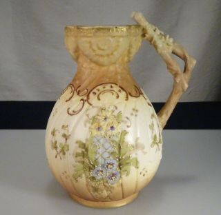 Antique Turn Teplitz Bohemia Porcelain Rstk Vase Ewer Amphora
