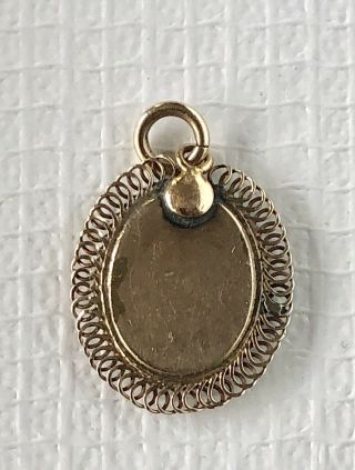 Antique Victorian Gold Enamel Virgin Mary Pendant Charm Hand Painted 4