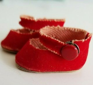 Vintage Madame Alexander Wendy Alexander - Kins Red Fuzzy Bottom Shoes