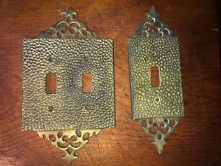 Set Of 2 Vintage Brass Light Switch Plates Wall Outlet Covers William Spencer