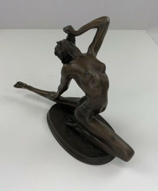 Very Rare Antique Pj Mene French Bronze Figure Statue Sculpture Of Nude Dancer